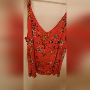Red Pink Floral Tank